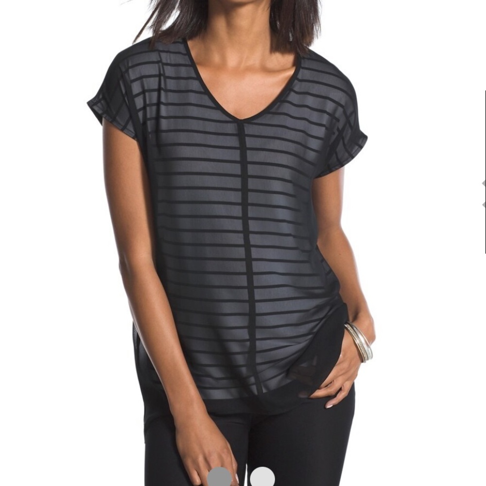 Chico’s Sheer Striped Top